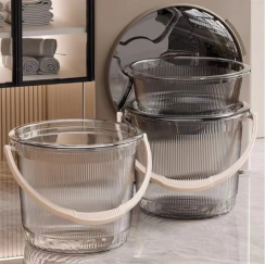 10Pcs Transparent Portable Bucket with Basin